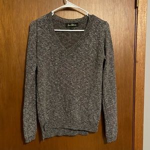 Sam Edelman Russian Romance Grey Neutral Vneck Sweater Size Small